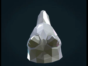 low poly wolf head 3D Print Model
