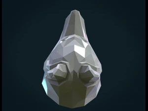 low poly wolf head 3D Print Model