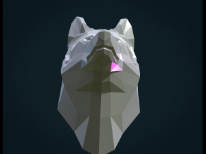 low poly wolf head Modelo de Impressão 3D