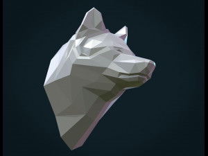 low poly wolf head Modelo de Impressão 3D