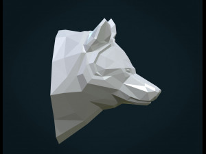 low poly wolf head Modelo de Impressão 3D