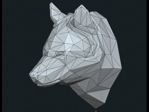 low poly wolf head Modelo de Impressão 3D
