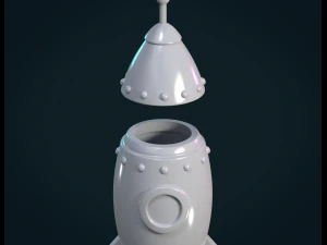 cartoon rocket 3D Print Model