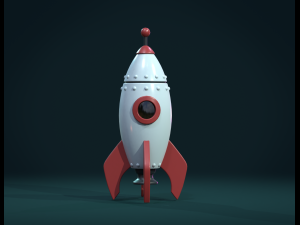 cartoon rocket pbr 3D Model