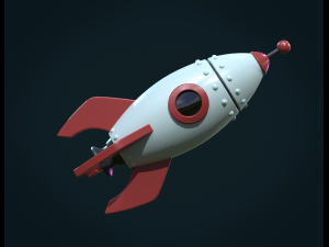 cartoon rocket pbr 3D 모델