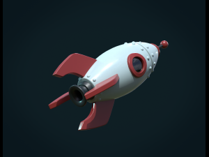 cartoon rocket pbr 3D 모델