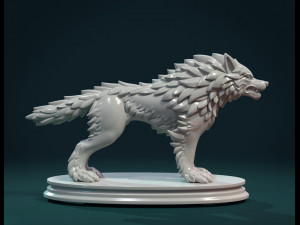 wolf sculpture 3D Print Model