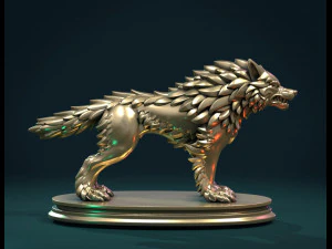 wolf sculpture 3D Print Model