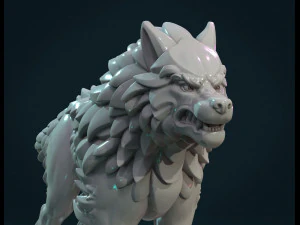 wolf sculpture 3D Print Model
