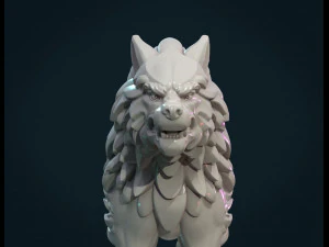 wolf sculpture 3D Print Model