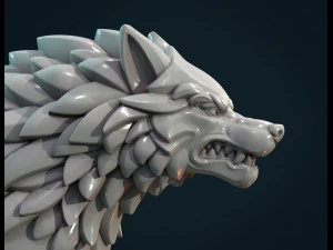 wolf sculpture 3D Print Model