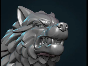wolf sculpture 3D Print Model