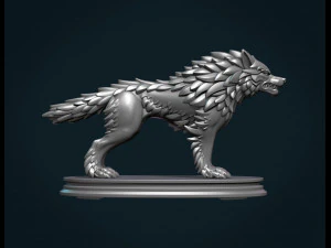 wolf sculpture 3D Print Model