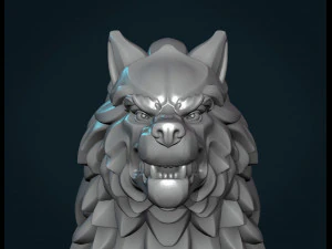 wolf sculpture 3D Print Model