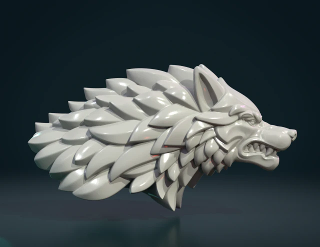 wolf head v 3D Print Model .c4d .max .obj .3ds .fbx .stl .blend 