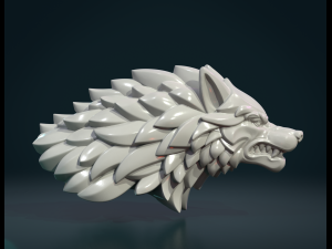 wolf head v 3D Print Model