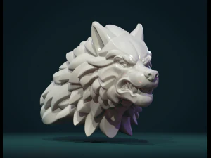 wolf head v 3D Print Model