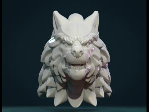 wolf head v Model Cetak 3D