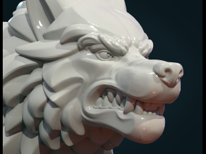 wolf head v Model Cetak 3D
