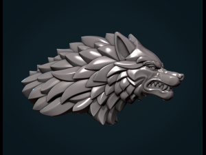 wolf head v Model Cetak 3D