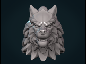 wolf head v Model Cetak 3D