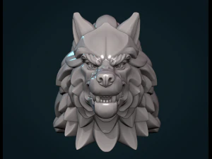 wolf head v 3D Print Model