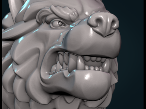 wolf head v Model Cetak 3D