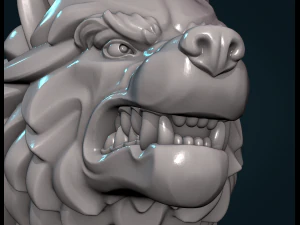 wolf head v 3D Print Model