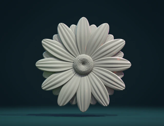 daisy 3D Print Model .c4d .max .obj .3ds .fbx .stl .blend 