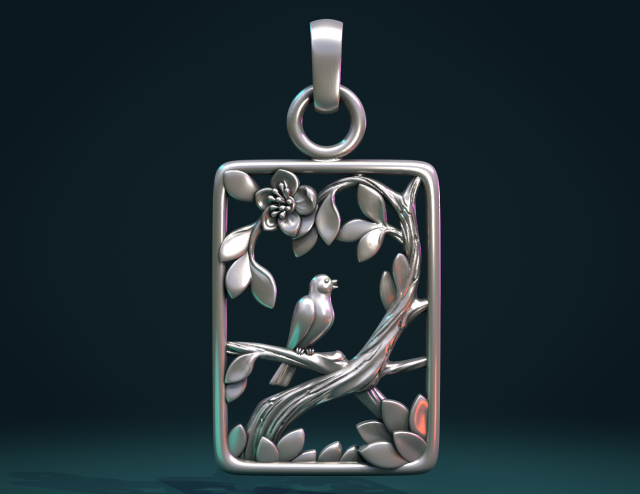 bird pendant 3D 프린트 모델 .c4d .max .obj .3ds .fbx .stl .blend