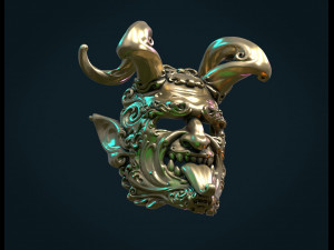 demon satyr mask Model Cetak 3D