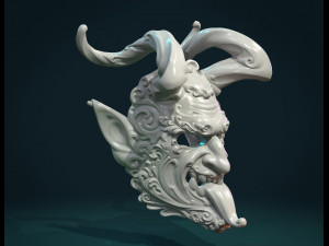 demon satyr mask Model Cetak 3D