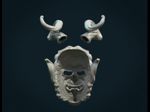 demon satyr mask Model Cetak 3D