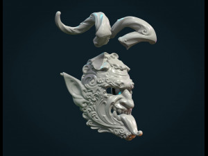 demon satyr mask Model Cetak 3D