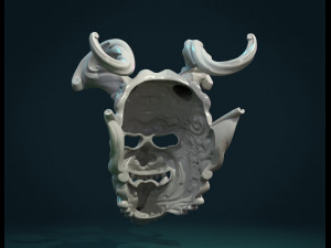 demon satyr mask Model Cetak 3D