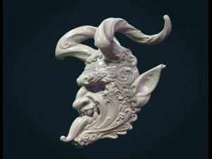 demon satyr mask Model Cetak 3D
