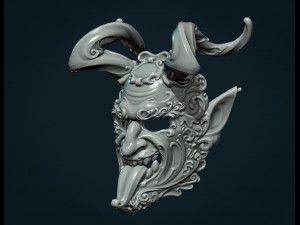 demon satyr mask Model Cetak 3D