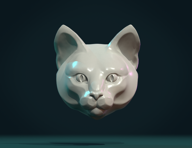 cat head Modelo de Impressão 3D .c4d .max .obj .3ds .fbx .stl .blend 