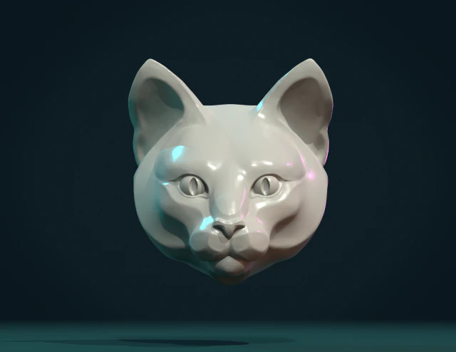 cat head 3D Print Model .c4d .max .obj .3ds .fbx .stl .blend 