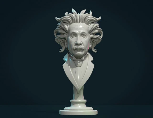 einstein bust 3D Print Model .c4d .max .obj .3ds .fbx .stl .blend 