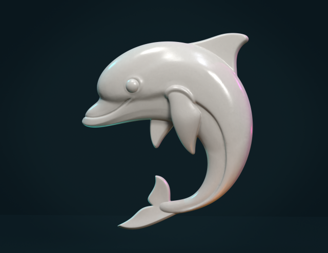 dolphin relief Modello di stampa 3D .c4d .max .obj .3ds .fbx .stl .blend 