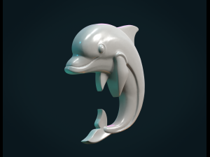 dolphin relief Modello di stampa 3D