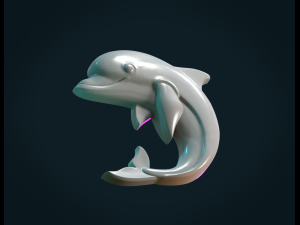 dolphin relief Modello di stampa 3D