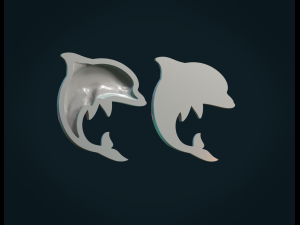 dolphin relief Modello di stampa 3D