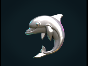 dolphin relief Modello di stampa 3D