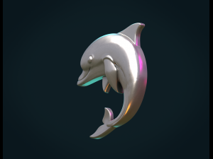 dolphin relief Modello di stampa 3D