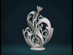 escultura de planta em rolagem Modelo de Impressão 3D