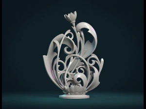 scroll plant sculpture 3D Print Model