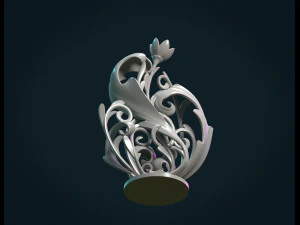 scroll plant sculpture 3D Print Model