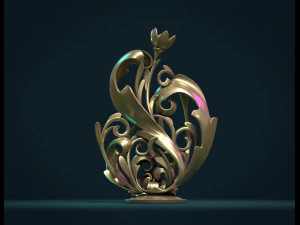 scroll plant sculpture 3D Print Model